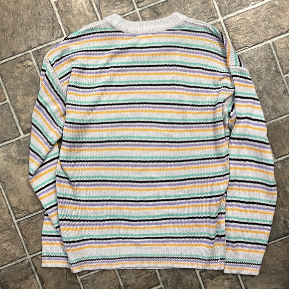 Lavender Striped Knit Sweater - Picture 1 of 6